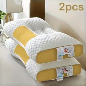 3D Knitted Cotton Massage Pillow(2pack) (Color: yellow)
