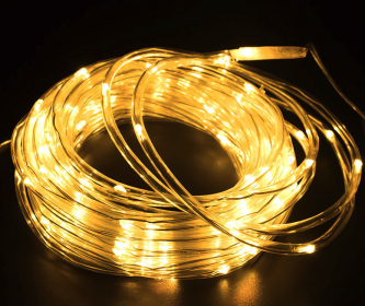 33FT 100 LED Strip Rope Light Tube String Outdoor Garden Party Decoration Lights (Model: Warm White)