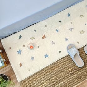 Runner rug Multicolored star pattern plush carpet - Machine washable bedroom runner mat, suitable for bedrooms, bay windows (Style: Star, size: 50*150cm/20*59in)
