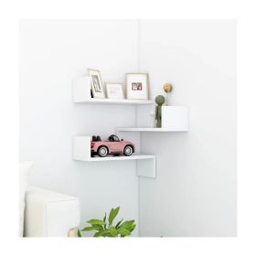 Wall Corner Shelf Sonoma Oak 15.7"X15.7"X19.7" Engineered Wood 1Ps 807229 (Color: White)