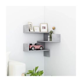 Wall Corner Shelf Sonoma Oak 15.7"X15.7"X19.7" Engineered Wood 1Ps 807229 (Color: darkgrey)