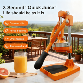 Household Multifunctional Slow Juicer, High-Nutrition Juice Extraction, Easy to Clean, Silver/Orange Optional (Color: orange)