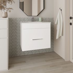 Wixom Bathroom Vanity, 1 Drawer (Color: White)