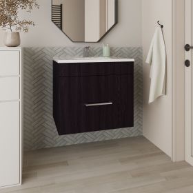 Wixom Bathroom Vanity, 1 Drawer (Color: Black Wengue)
