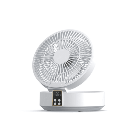 Remote Control Portable Rechargeable Ceiling Usb Electric Folding Fan Night Light Air Cooler Home-appliance Home (Color: White)