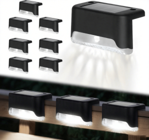 8/16/32 solar outdoor deck lights, garden lights, atmosphere lights, LED walk lights, light source control, suitable for balconies, terraces (Color: White light 8PCS)