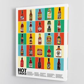 Hot Sauce Squares Standard Wall Art Canvas Print or Poster (Type: Poster Print, size: 40" x 26" / 100cm x 65cm approx)
