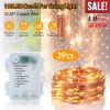 2Pcs LED String Lights 100LED Beads 32.8FT Copper Fairy Lights IP65 Waterproof Battery Operated Flash Lights with Remote Control For Wedding Party Jar