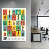 Hot Sauce Squares Standard Wall Art Canvas Print or Poster