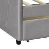 Upholstered daybed Twin Size with Two Drawers and Wood Slat Suppot
