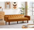 PU Leather Sofa Furniture Adjustable backrest Easily Assembles Loveseat