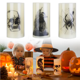 3 Pack Halloween Flameless Candle Lamp (Option: Style1)