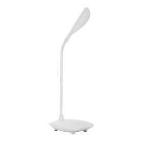 Dimmable LED Desk Light Table Beside Reading Lamp Touch Sensor USB Rechargeable Table Lamp Flexible Gooseneck Book Night Light (Option: White)