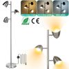 Black Tree Standing Floor Lamp Metal 3 Color Temperature Reading LED Bulb Light 360 Degree Adjustable Individual Separate Switch Living Room Bedroom O