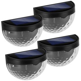 4Pcs Solar Fence Lights Outdoor Dusk To Dawn Sensor Decorative Deck Lamps IP65 Waterproof Wall Mount Gutter Lamps 6 LED Beads Per Light (Option: Warm)